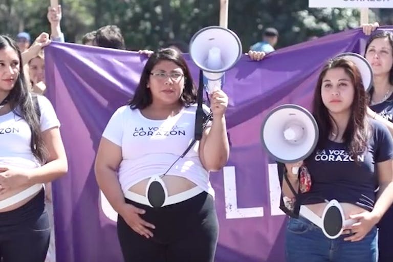 heartbeat-megaphone-baby-preborn-pregnant-chile-feminist