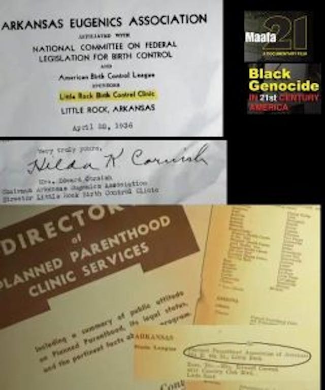 Arkansas Eugenics Society becomes state Planned Parenthood affiliate. (Image screen from Maafa21) Arkansas Eugenics Assoc. becomes state Planned Parenthood affiliate. (Image screen from Maafa21)