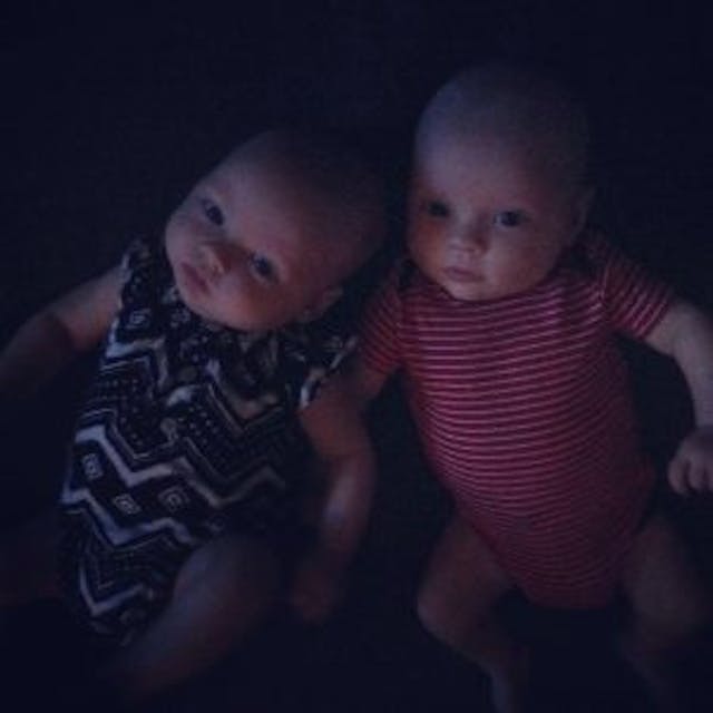 Twins Harper and Benji are now 3 months old.
