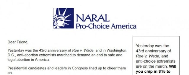 NARAL letter