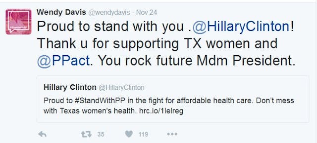 Wensy davis Hillary CLinton Tweet