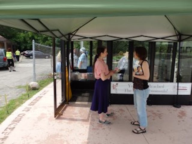 Life Center Advocates maintain a peaceful presence outside Dr. Klopfer's office.
