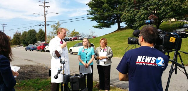 Dr. Brent Boles speaks at a Yes on 1 press conference in Nashville (Photo: Yes on 1 / ) DrBrentBoles-PressConference640