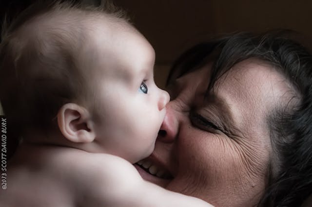 Laurie Burk with her grandson unnamed