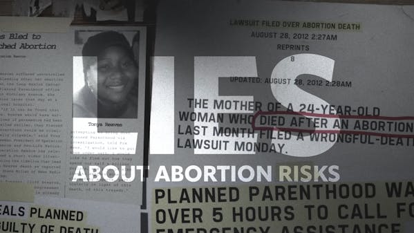 "Lies About Abortion Risks" on top of a newspaper