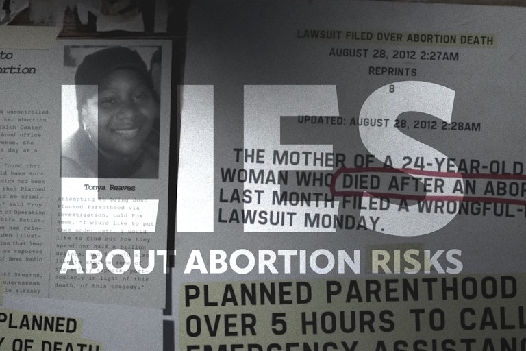 "Lies About Abortion Risks" on top of a newspaper