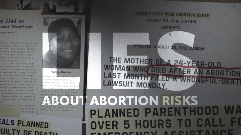 "Lies About Abortion Risks" on top of a newspaper