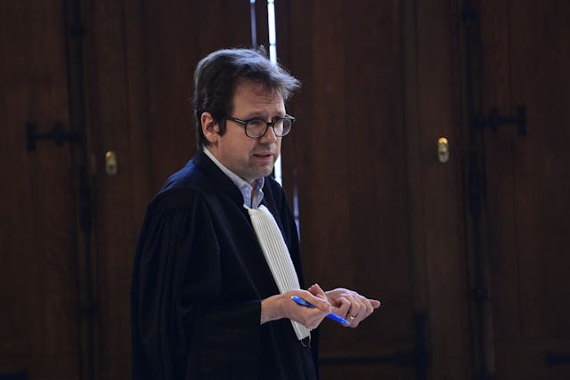 lawyer Joris Van Cauter pictured during the start of the retrial of the doctor who euthanized Tine Nys, Tuesday 12 January 2021, before the correctional court of Dendermonde. 38-year-old Nys was given euthanasia in 2010 to release her from psychological suffering. Her family didn’t agree and took legal action. The doctor was acquitted earlier by the East-Flanders assizes court. BELGA PHOTO LAURIE DIEFFEMBACQ (Photo by LAURIE DIEFFEMBACQ/BELGA MAG/AFP via Getty Images) euthanasia