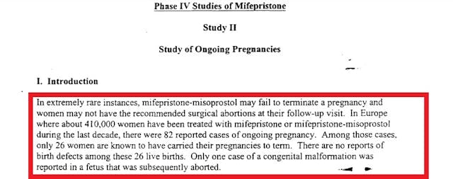 FDA Phase 1V few birth defects in ongoing pregnancies: FDA Abortion Pill Study Image: FDA Phase 1V few birth defects in ongoing pregnancies: FDA Abortion Pill Study