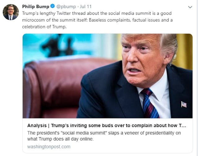Image: WAPO journalist Philip Bump tweets article mocking censorship claims by pro-life groups (Image: Twitter)