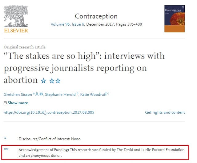 When pro-abortion studies hide their funding sources, why does the media ignore it? image