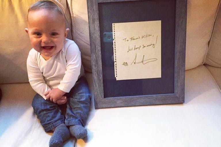 baby francis with autograph