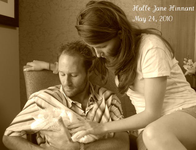 The couple with baby Halle.