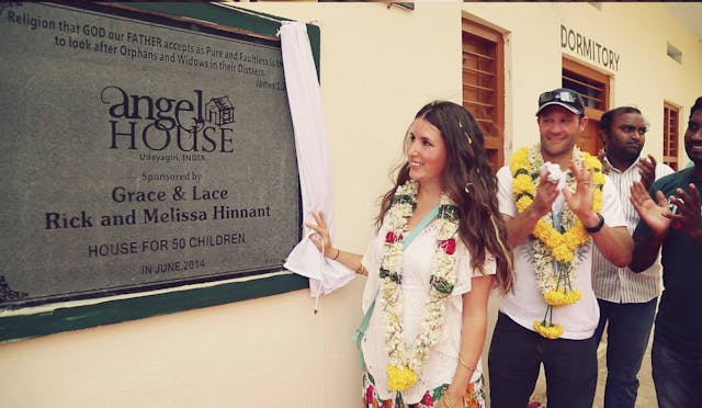 At the unveiling of an orphanage in India. At the unveiling of an orphanage in India.