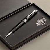 A luxury pen featuring the Rose Circle logo