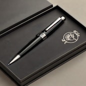 A luxury pen featuring the Rose Circle logo