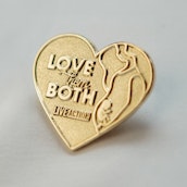 A gold Live Action pin