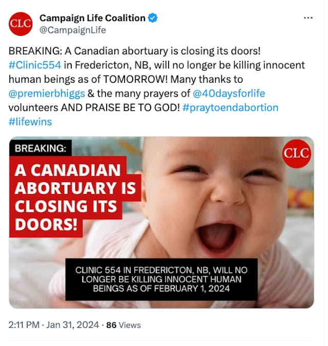 Pro-lifers thankful longtime private abortion business has closed in New Brunswick image