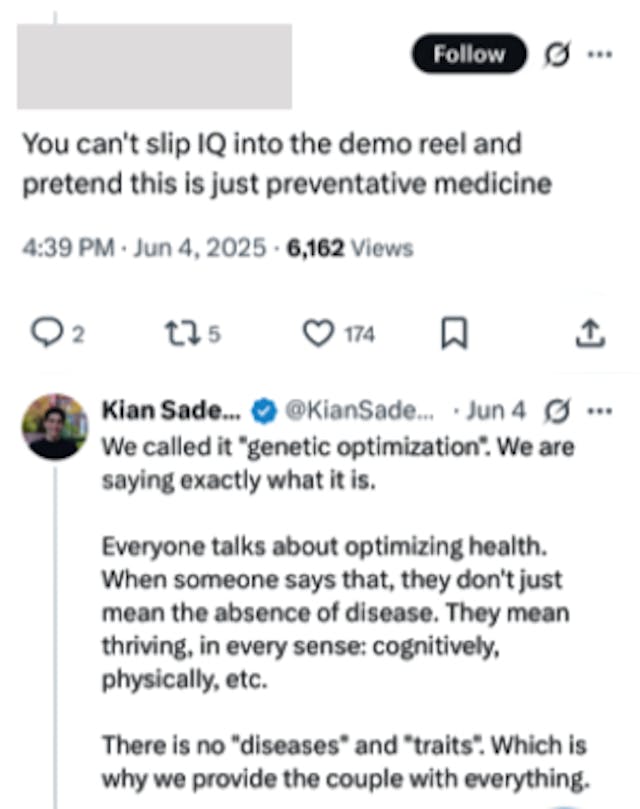 CEO of IVF start-up gets backlash for claiming embryo IQ selection isn’t eugenics image