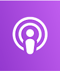 Apple Podcasts logo on purple background