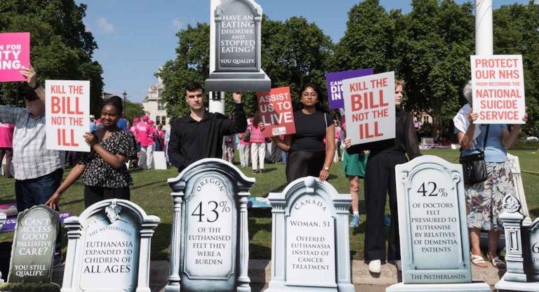 Protest For and Against Assisted Dying Bill in London