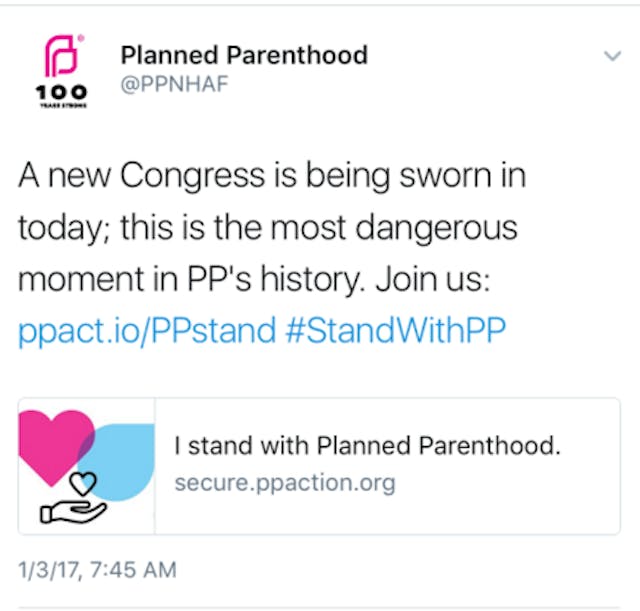 Planned Parenthood: New Congress is ‘most dangerous moment’ in our history image