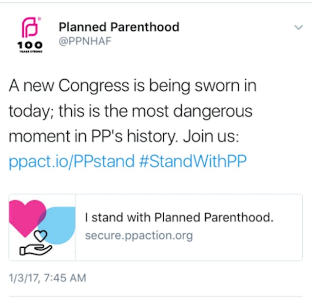 Planned Parenthood: New Congress is ‘most dangerous moment’ in our history image