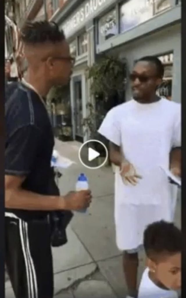 Dad tells a pro-abortion protester that now he has a son and, “he has changed my life.”/Women’s Choice Network Anti-pregnancy center protestors have opposite effect than they intended image