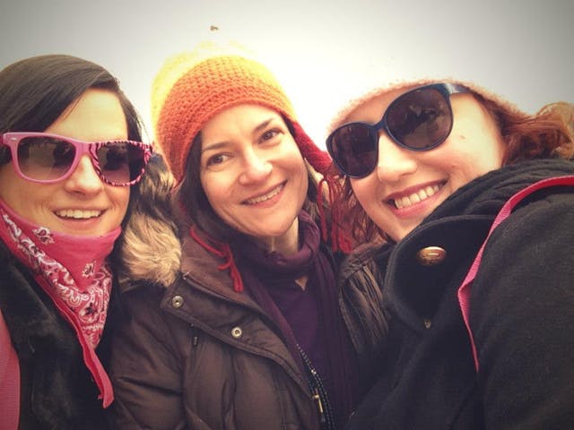 Jewels with Destiny and Kristen from New Wave Feminists.