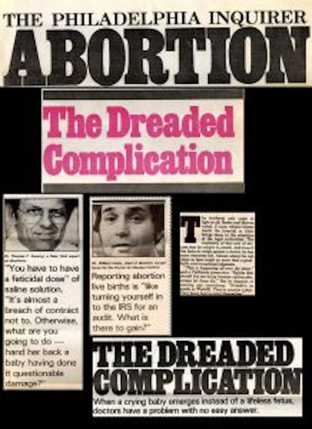 The Dreaded Complication Infants born alive during abortion have haunted abortion profiteers since legalization image
