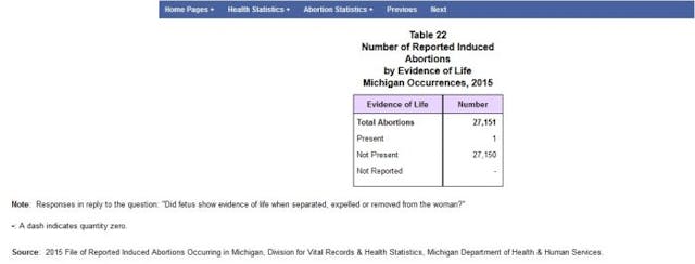 Babies’ evidence of life in Michigan, 2015 10 babies born alive after abortions in 2015 – in only 3 states image