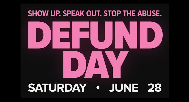 defund day graphic LAN