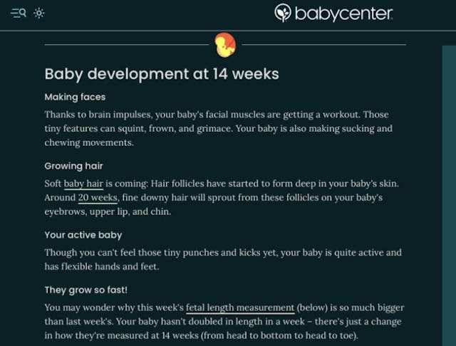 BabyCenter.com – 14 weeks description NowThis calls ‘Baby Olivia’ video ‘creepy’ but promotes LGBTQIA+ books for kids image