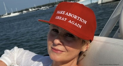 Cynthia Nixon Instagram abortion hat