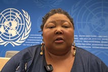 GENEVA, SWITZERLAND - JUNE 23: United Nations Special Rapporteur on the Right to Health, Tlaleng Mofokeng, gives an exclusive interview during the 59th session of the UN Human Rights Council in Geneva, Switzerland, on June 23, 2025. (Photo by Muhammet Ikbal Arslan /Anadolu via Getty Images) UN Rapporteur Tlaleng Mofokeng gives an exclusive interview at UN Human Rights Council