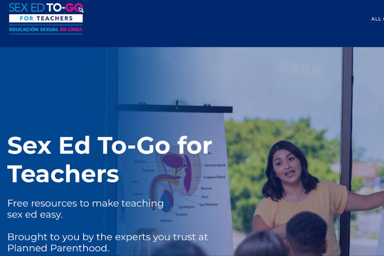 sex ed to go website screenshot