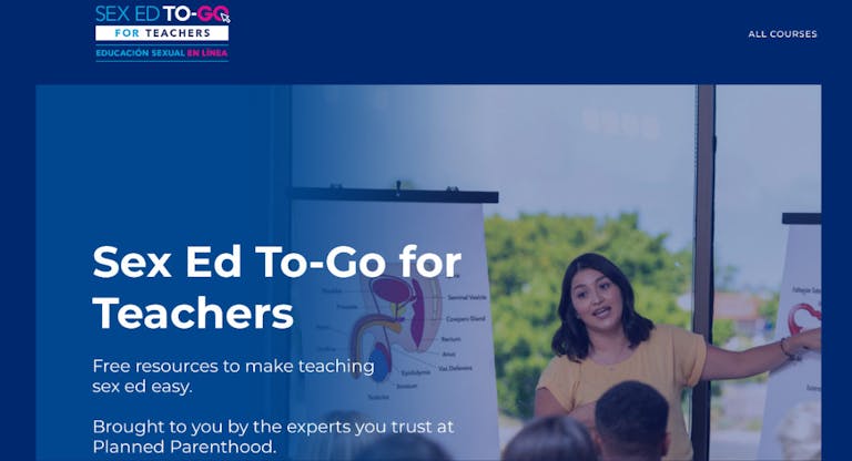 sex ed to go website screenshot