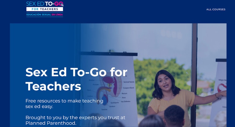 sex ed to go website screenshot