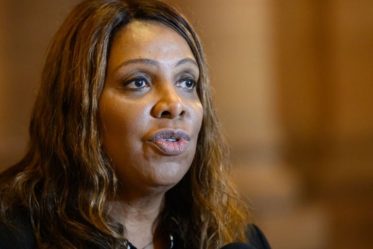 ALBANY, NY - MAY 21: State Attorney General Letitia James speaks during a press conference calling on the Legislature to pass a consumer protection bill on Wednesday, May 21, 2025, at the Capitol in Albany, NY. (Jim Franco/Albany Times Union via Getty Images) State Attorney General Letitia James