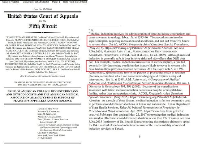 ACOG on medical induction of abortion in WWH v Paxton ACOG on medical induction of abortion in WWH v Paxton