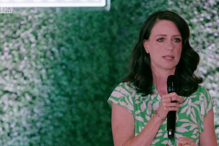 Stephanie Gray Connors speaks to the crowd at Live Action's Women's Summit in June 2025 where she spoke about alleviating suffering without eliminating people.