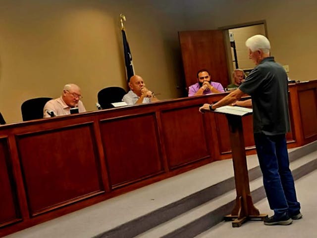 Longtime Hooks resident and Southern Baptist minister Roy Ford speaks before the Hooks City Council. (Photo: Mark Lee Dickson) Texas city of Hooks becomes 76th ‘Sanctuary City for the Unborn’ in US image