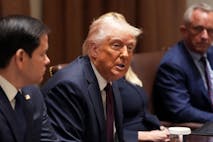 WASHINGTON, DC - MARCH 24: U.S. President Donald Trump delivers remarks alongside Secretary of State Marco Rubio and Health and Human Services Secretary Robert F. Kennedy Jr. during a Cabinet meeting at the White House on March 24, 2025 in Washington, DC. This is Trump's third Cabinet meeting of his second term and focused on spending cuts proposed by the Department of Government Efficiency (DOGE). (Photo by Win McNamee/Getty Images) President Trump Holds A Cabinet Meeting At The White House