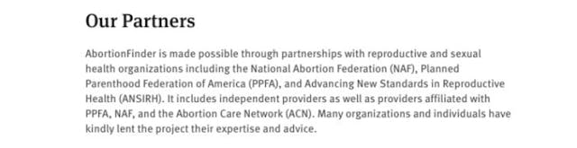 AbortionFinder.org “About Us” (7/30/25) 22 Democrat-led states sue Trump administration for Planned Parenthood defunding image