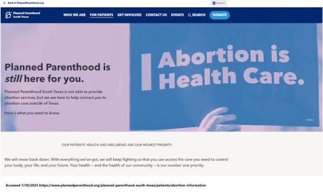 PP South Texas advertising help with connecting clients to abortion outside the state (7/30/25) 22 Democrat-led states sue Trump administration for Planned Parenthood defunding image