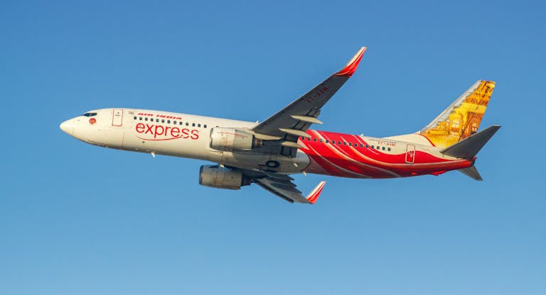 Air India Express Boeing 737-800 airplane at Dubai Airport in the United Arab Emirates