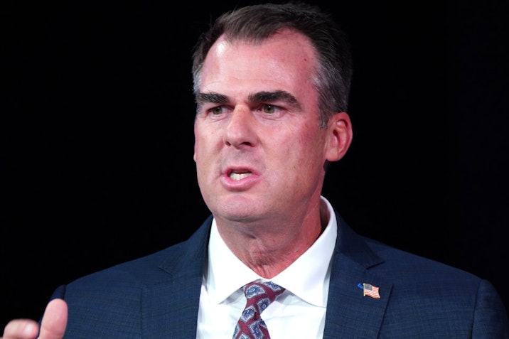 NEW YORK, NEW YORK - SEPTEMBER 18: Governor, State of Oklahoma, T.H. Kevin Stitt speaks during the 2023 Concordia Annual Summit at Sheraton New York on September 18, 2023 in New York City. (Photo by Leigh Vogel/Getty Images for Concordia Summit) 2023 Concordia Annual Summit – September 18