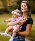 mother holding baby