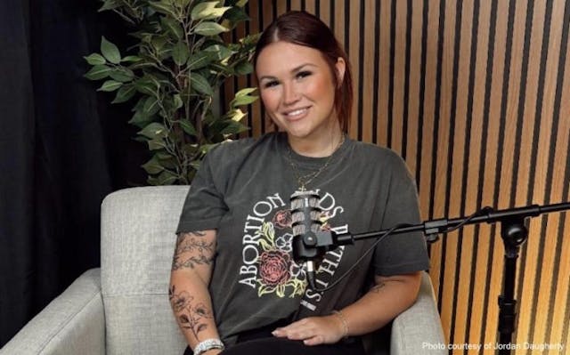 Jordan recording an episode of ‘The Journey After’ podcast, advocating boldly for life and adoption. (Photo courtesy of Jordan Daugherty) ‘The hardest yes’: How I found healing and purpose in choosing life and open adoption image