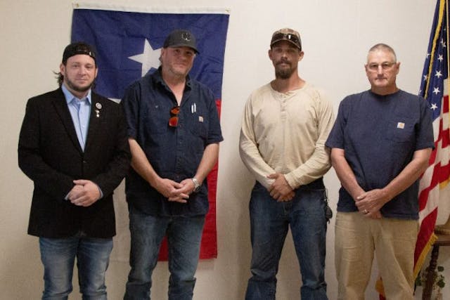 Photo: Right to Life Across Texas Director Mark Lee Dickson, former Joaquin, Texas Councilman Mike Cummings, Jr, Douglassville Fellowship Church Pastor Heston McCall, and Mayor Dewitt McCall pose for a picture after the Douglassville City Council meeting. (Photo by Lindsey McDowell) City of Douglassville in Texas is 77th ‘Sanctuary City for the Unborn’ in the US image